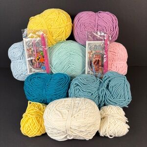 Ultimate Beginner Crochet Kit ✨ Pastel Cotton Yarn Lot + 2 Pro Hook Sets